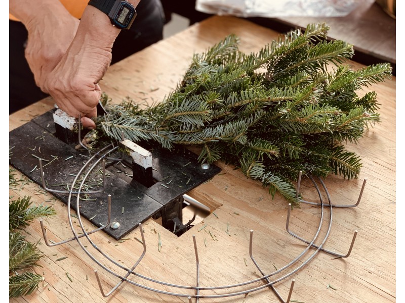 Holiday wreath making workshop Strange's Florists, Greenhouses