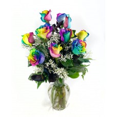 1 Dozen Rainbow Roses